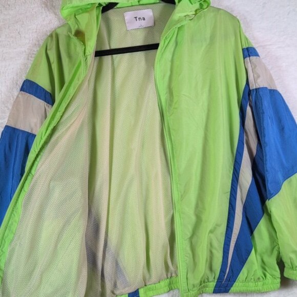 TNA Lime and Royal Blue Hooded Jacket Oversized - Picture 3 of 3